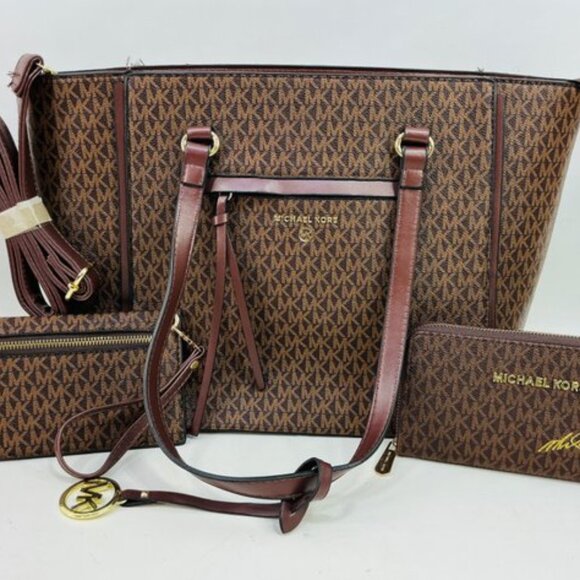 *NEW* Michael Kors Charlotte 3 in 1 Shoulder Tote w/ Wallet & Change Purse - Picture 1 of 7